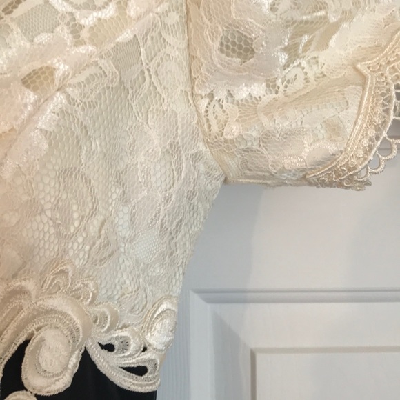 VINTAGE lace top Taffeta lined skirt dress - Picture 3 of 11